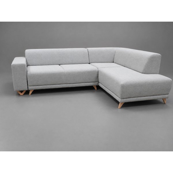 Světle šedá rozkládací/s úložným prostorem rohová pohovka (pravý roh/do L) Classy Sophie - II. jakost – Miuform-image-3