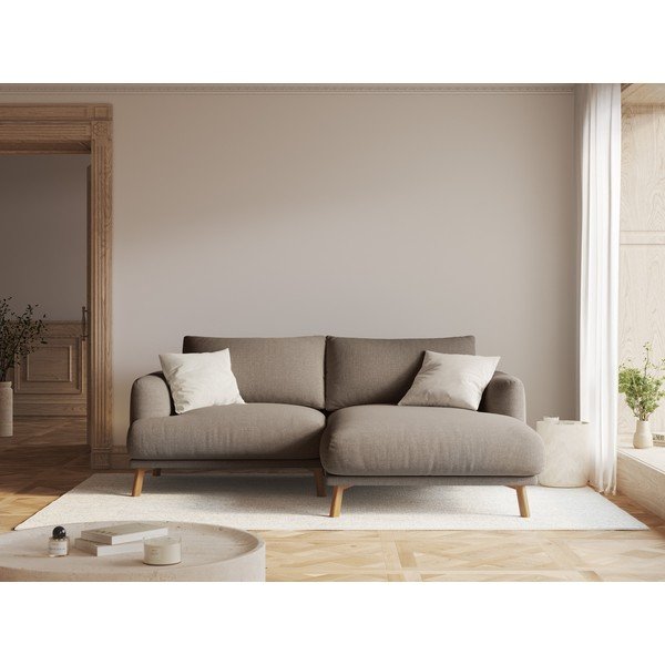 Taupe rohová pohovka (pravý roh/s lenoškou) Naomi – Micadoni -image-1