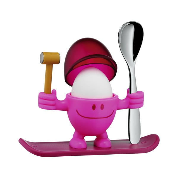 Červeno-růžový stojánek na vajíčko s lžičkou WMF Cromargan® Mc Egg-image-2
