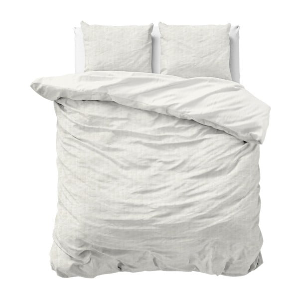 Krémové povlečení z bavlny na dvoulůžko Sleeptime, 240 x 200 cm