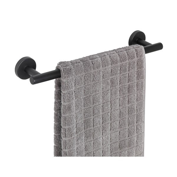 Matně černý nástěnný držák na ručníky z nerezové oceli Bosio – Wenko-image-2