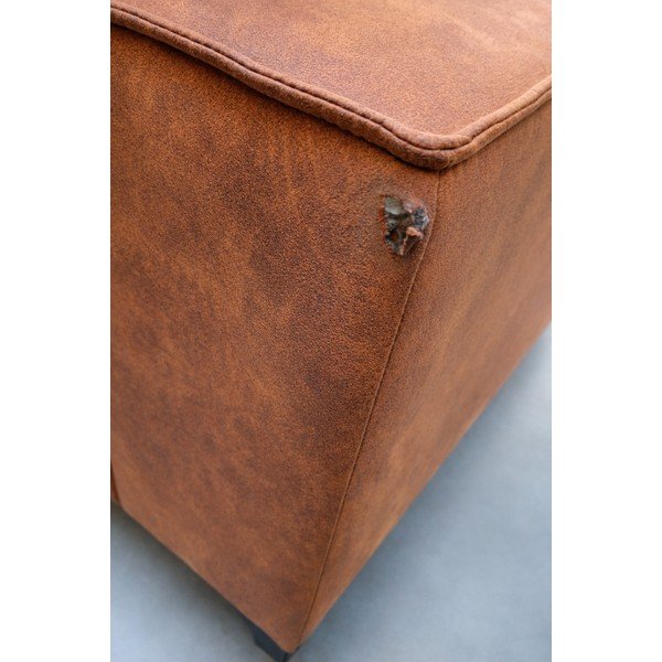 Koňakově hnědá pohovka z imitace kůže 224 cm Copenhagen - II. jakost – Scandic-image-4