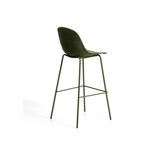 Zelená kovová/plastová zahradní barová židle Quinby – Kave Home-image-4