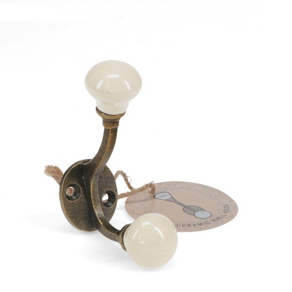 Krémový kovový nástěnný věšák 3 cm – Rex London-image-2