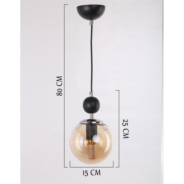 Okrově žluto-černé závěsné svítidlo se skleněným stínidlem ø 15 cm Marble – Squid Lighting-image-2