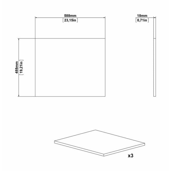 Doplňkové police do šatní skříně v sadě 3 ks (šířka 58.8 cm) Verona – Tvilum-image-2