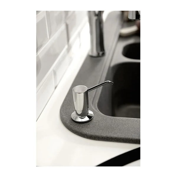 Matně černý plastový zápustný dávkovač mýdla 350 ml – Sapho-image-1