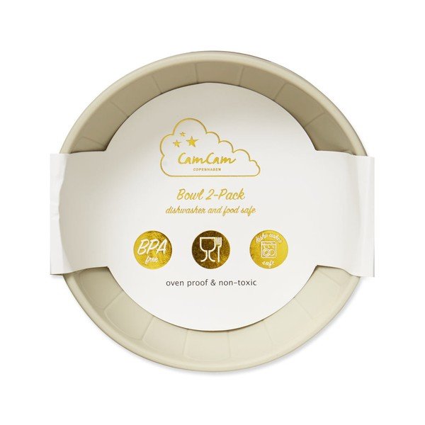 Béžové silikonové dětské misky v sadě 2 ks ø 13,5 cm Earth – Cam Cam Copenhagen-image-4