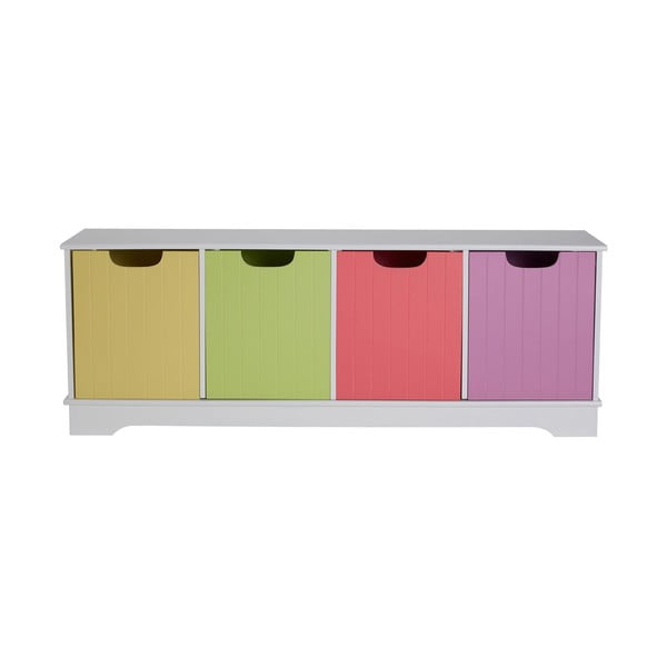 Skříňka se 4 barevnými boxy Premier Housewares Bathroom Stor