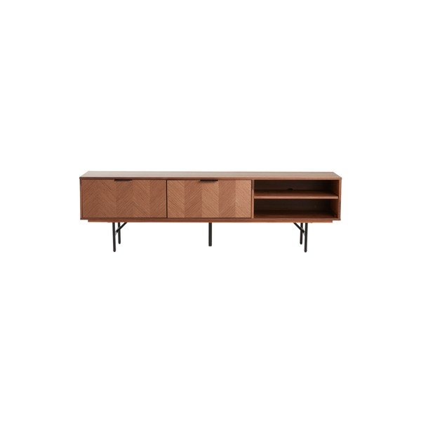 TV stolek v dekoru ořechu v tmavě přírodní barvě 180x51x40 cm Duvberg – Jotex-image-3