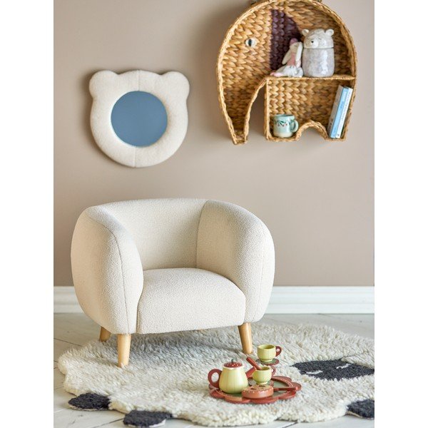 Bílé dětské křesílko z textilie bouclé Cade – Bloomingville Mini-image-3
