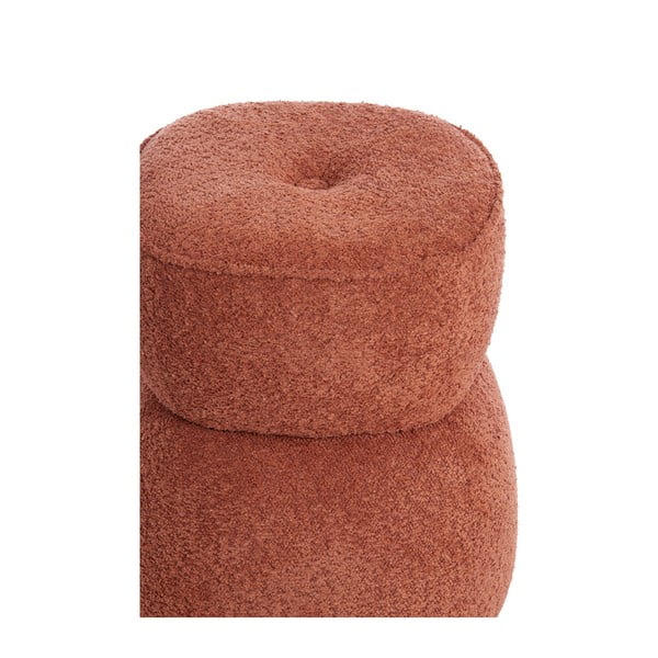 Oranžový taburet z textilie bouclé Leyla – Light & Living-image-3