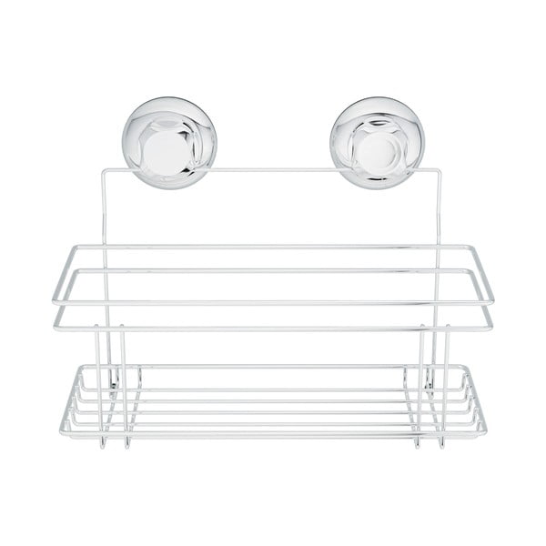 Samodržící kovová koupelnová polička ve stříbrné barvě Bestlock Bath – Compactor-image-3