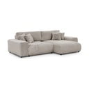 Světle šedá manšestr rozkládací/s úložným prostorem rohová pohovka (pravý roh) Sarina - II. jakost – Ropez