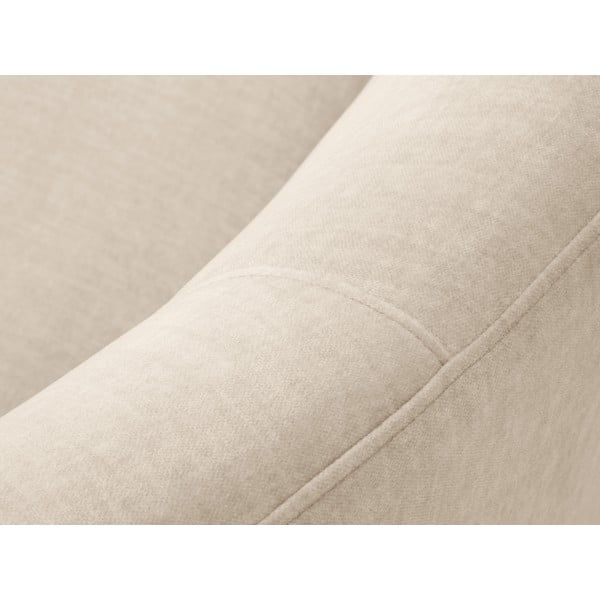 Béžová sametová asymetrická pohovka Mazzini Sofas Debbie, pravá-image-1