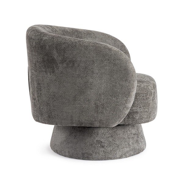 Tmavě šedé otočné žinylkové křeslo Julienne – Bizzotto-image-3
