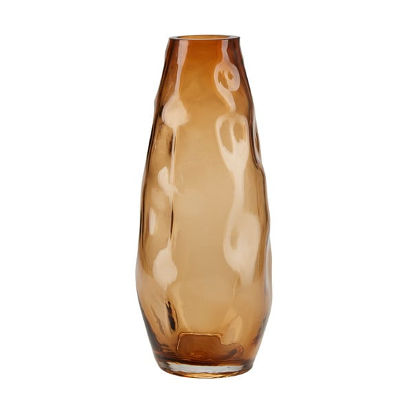 Světle oranžová skleněná váza Bahne & CO, výška 28 cm