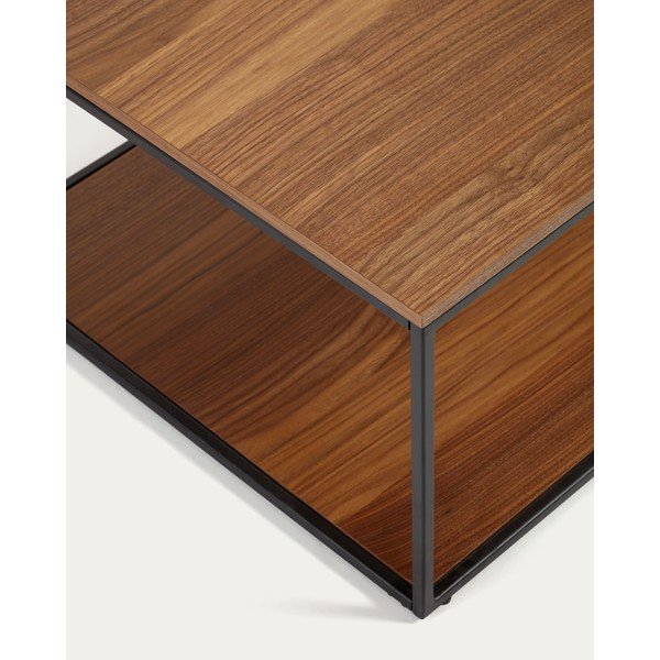 Konferenční stolek v tmavě přírodní barvě s deskou v dekoru ořechového dřeva 60x110 cm Yoana – Kave Home-image-4