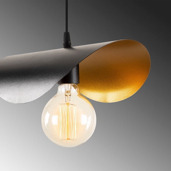 Závěsné svítidlo v černé a bronzové barvě s kovovým stínidlem Sivani – Opviq lights-image-4