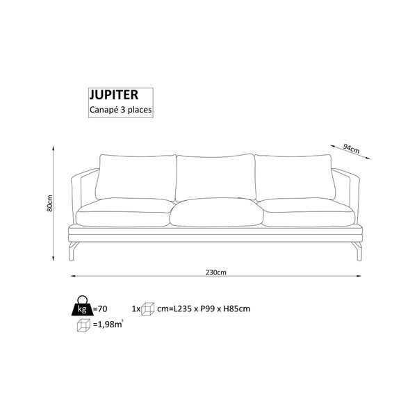 Tmavě šedá trojmístná pohovka Windsor & Co. Sofas Jupiter-image-3