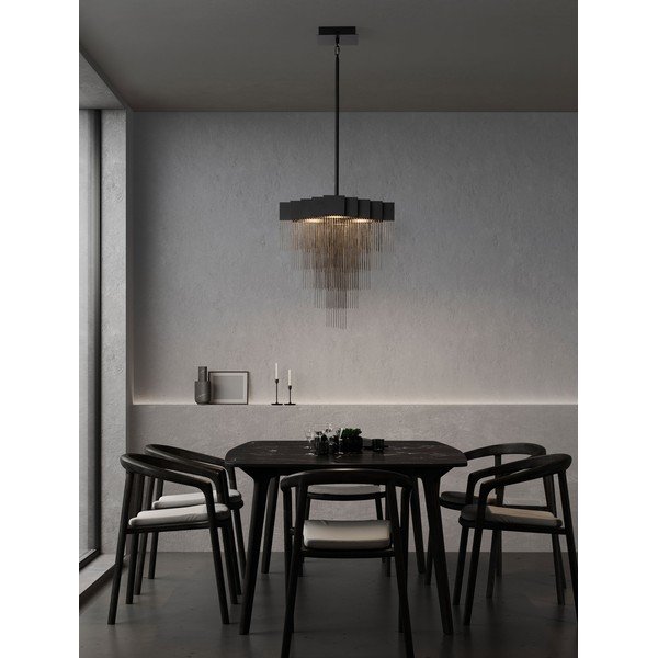 Matně černé ocelové LED stmívatelné závěsné svítidlo Revια – Nova Luce-image-1