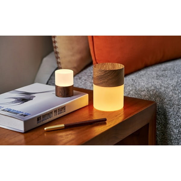 Stmívatelná stolní lampa v přírodní barvě se skleněným stínidlem (výška 10,5 cm) Lemelia – Gingko-image-2