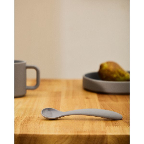 Světle modré/oranžové plastové/ze silikonu dětské lžičky v sadě 2 ks Lili – Kave Home-image-3