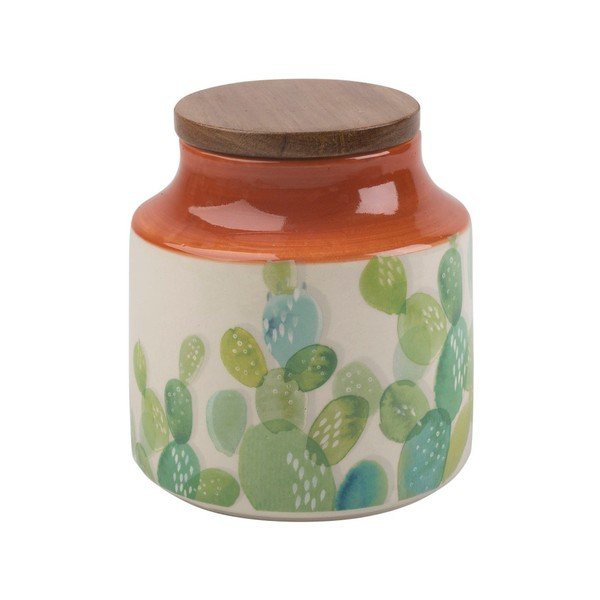 Keramická dóza s víčkem s motivem kaktusu Creative Tops, 450 ml