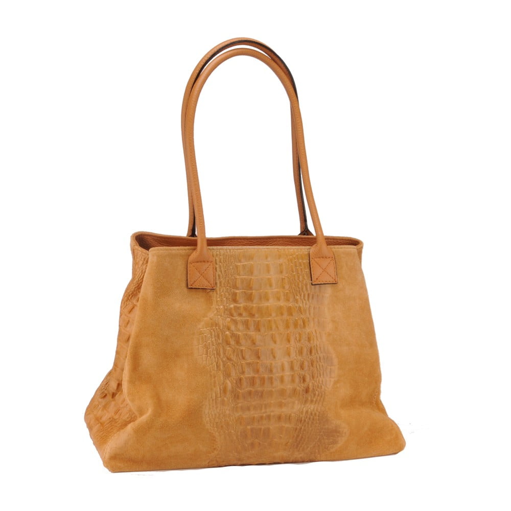 Oranžovohnědá kožená kabelka Florence Bags Wezen