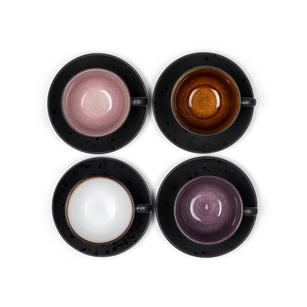Černé keramické šálky v sadě 4 ks 240 ml Gastro Black/Mix – Bitz-image-1