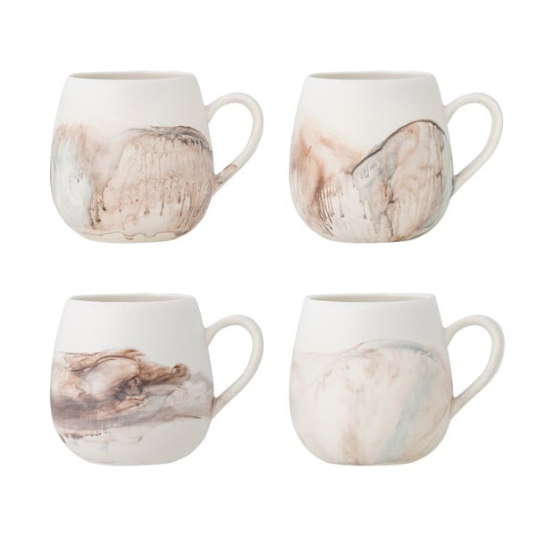 Krémové hrnky v sadě 4 ks z kameniny 250 ml Lyre – Bloomingville