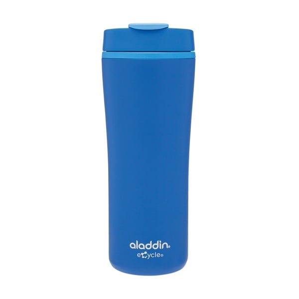 Modrý termohrnek z recyklovatelného plastu Aladdin Flip-Seal™, 350 ml