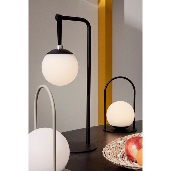 Černá hliníková LED stmívatelná stolní lampa s plastovým stínidlem (výška 40,5 cm) Balmony – Bizzotto-image-1