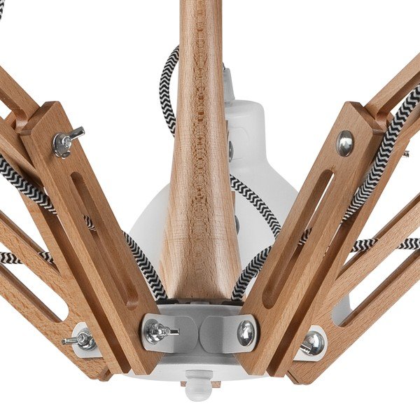 Bílo-hnědé stropní svítidlo s kovovým stínidlem ø 15 cm Marcello – LAMKUR-image-4