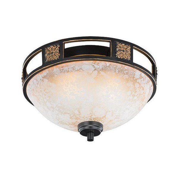 Černé stropní svítidlo se skleněným stínidlem ø 33 cm Quinta – Trio