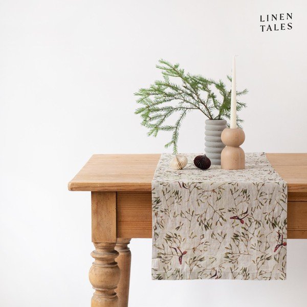 Lněný běhoun na stůl s vánočním motivem 40x200 cm – Linen Tales
