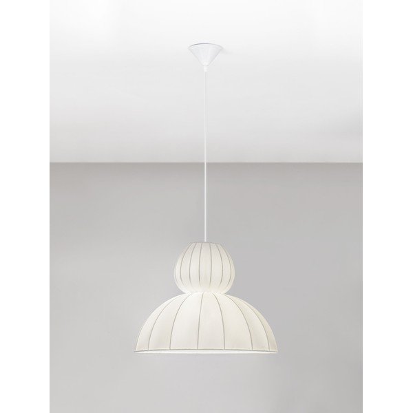 Matně bílé látkové závěsné svítidlo ø 50 cm Delina – Nova Luce-image-4
