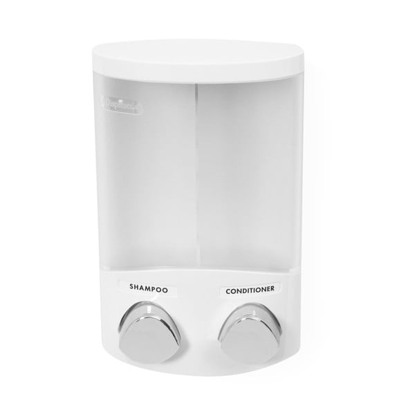Bílý samodržící plastový dávkovač mýdla 620 ml Duo – Compactor-image-4