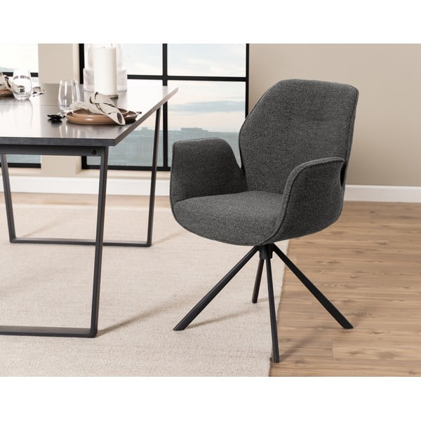 Tmavě šedé čalouněné jídelní křeslo Aura – Actona-image-1