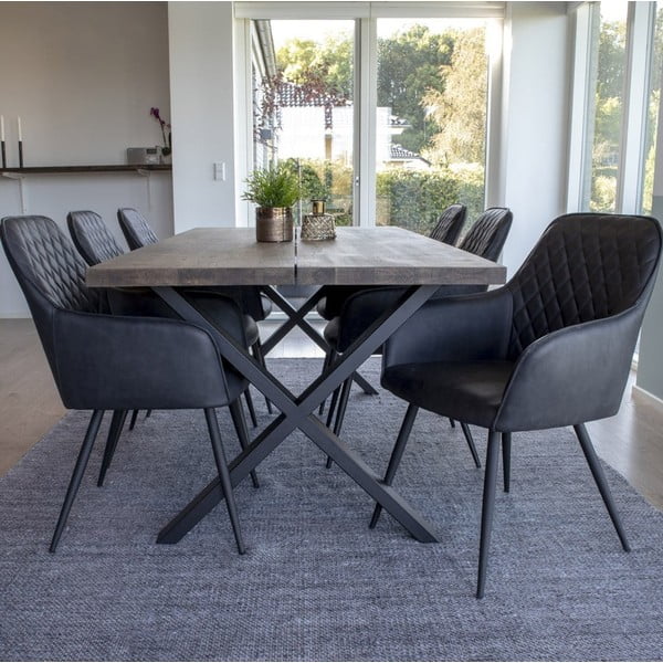 Tmavě šedá čalouněná jídelní křesla v sadě 2 ks s područkami Harbo – House Nordic-image-1