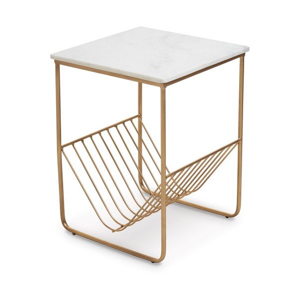 Odkládací stolek s mramorovou deskou  40x40 cm Mandoli – Premier Housewares