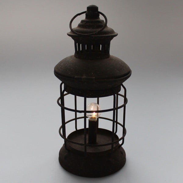 Černá kovová lampa s žárovkou Dakls