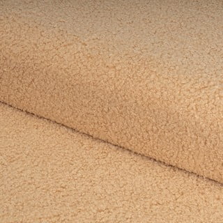 Světle hnědý taburet z textilie bouclé Folding – Casa Selección