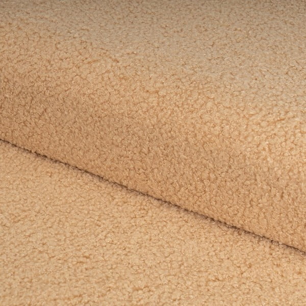 Světle hnědý taburet z textilie bouclé Folding – Casa Selección-image-1