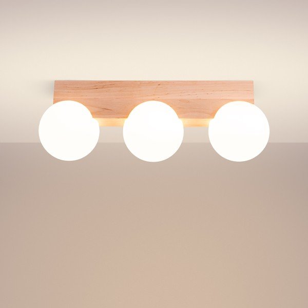 Bílé/v přírodní barvě stropní svítidlo se skleněným stínidlem ø 12 cm Solum – Sollux-image-2