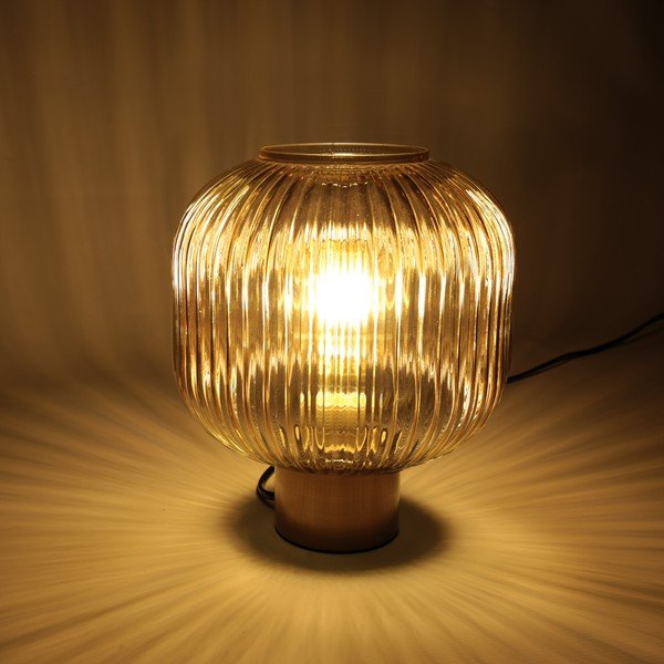 Hnědá stolní lampa SULION Garbo, výška 23,5 cm-image-1
