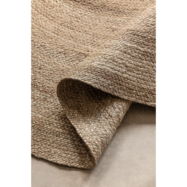 Šedobéžový oboustranný jutový kulatý koberec ø 140 cm Braided – Hanse Home-image-2