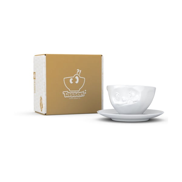 Bílý mlsný porcelánový šálek s podšálkem 58products-image-2