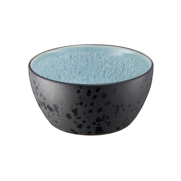 Černá kameninová miska s vnitřní glazurou v bledě modré barvě Bitz Mensa, průměr 12 cm-image-1