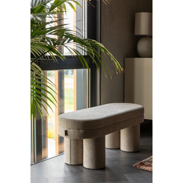 Béžová lavice z textilie bouclé Fern – Dutchbone-image-1